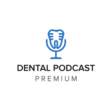 dental podcast logo icon vector template