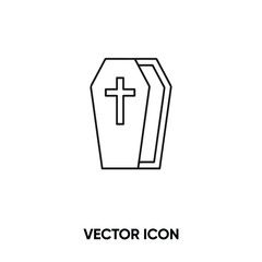 Coffin vector icon. Modern, simple flat vector illustration for website or mobile app.Wooden coffin symbol, logo illustration. Pixel perfect vector graphics	