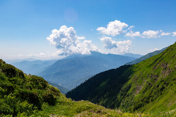 mountain landscape with clouds