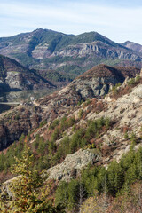 Fototapeta premium Rhodope Mountains near Borovitsa Reservoir, Bulgaria