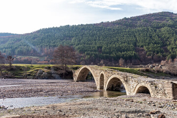 Fototapeta na wymiar Roman bridge near village of Nenkovo, Bulgaria