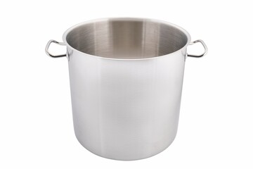 Steel pots on a white background
