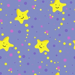 Cartoon Stars pattern on the night sky