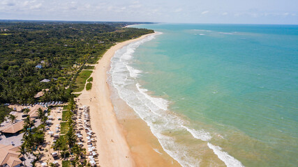 Trancoso, Porto Seguro, Bahia. Aerial view of Nativos beach