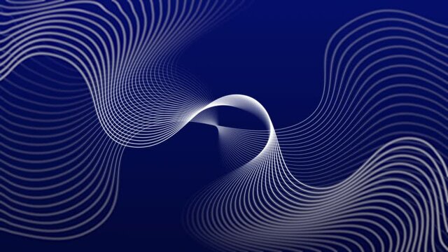 Curved wave with a beautiful soft natural blur pattern on a black background. Abstract background for a business presentation. Concept of futuristic loop motion.