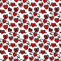 Valentine day, Hearts Seamless Pattern for party, anniversary, birthday. Design for banner, poster, card, invitation and scrapbook 