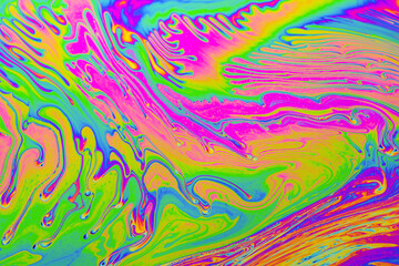 Fototapeta na wymiar Psychedelic multicolored background abstract. Rainbow colors. patterns background. Photo macro shot of soap bubbles