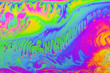 Psychedelic multicolored background abstract. Rainbow colors. patterns background. Photo macro shot of soap bubbles