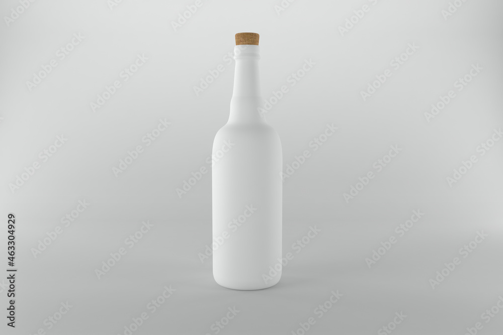 Wall mural 3D render of a bottle isolated on a white background