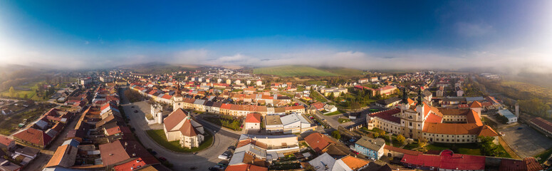 Aerial panoramic view of the of Podolinec in Slovakia