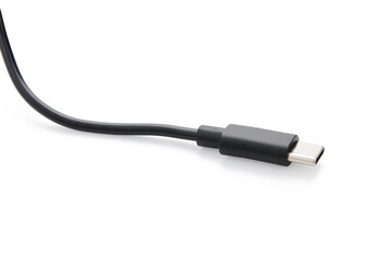 USB type c cable isolated on white background. with clipping path.