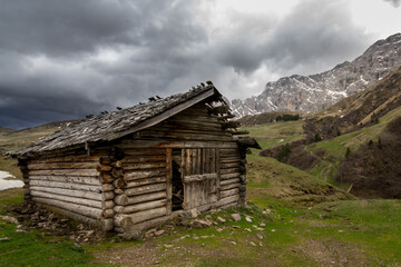 Old wooden Cabin in the alps