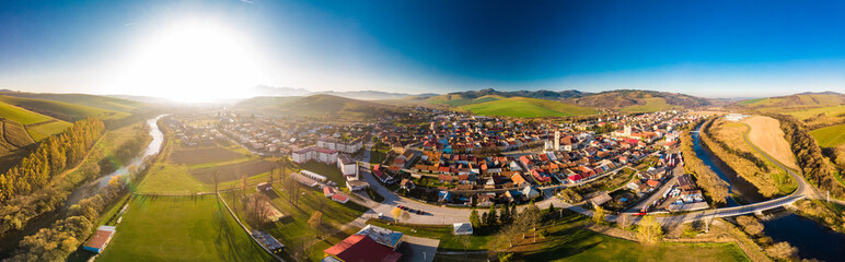 Obraz premium Aerial panoramic view of the of Podolinec in Slovakia