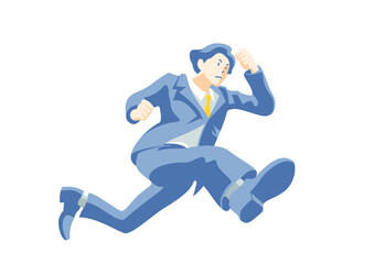 スーツで走るビジネスマン