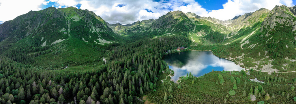 Poprad Lake (Popradske pleso) is a famous destination in High Tatras national park, Slovakia