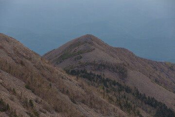 The nature of the Far East. A steep rocky ascent to Mount Lysaya in the Primorsky region.
