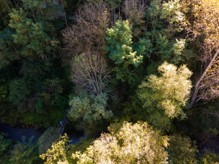 Aerial view of Nishava river gorge, Balkan Mountains, Bulgaria
