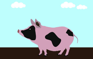 Fat pig in the mud