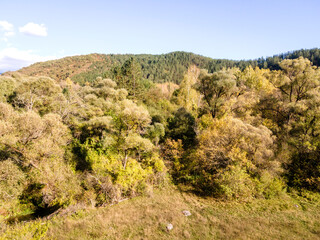 Aerial view of Nishava river gorge, Balkan Mountains, Bulgaria