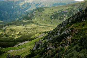 Naklejka premium Fascinating view of the top of Mount Spitz of the Carpathian Mountains, Ukraine