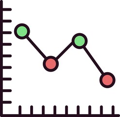 Line Graph Linear Vector Icon Design