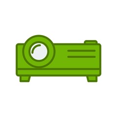Projector Filled Linear Vector Icon Design