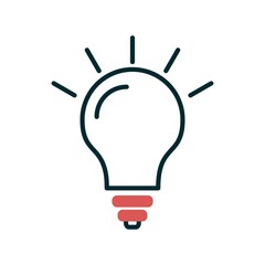 Bulb Filled Linear Vector Icon Design