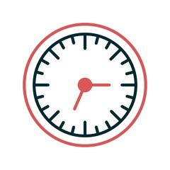 Wall Clock Filled Linear Vector Icon Design