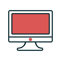 Monitor Screen Filled Linear Vector Icon Design