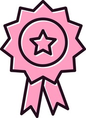 Badge Filled Linear Vector Icon Design