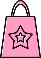 Shopping bag Filled Linear Vector Icon Design