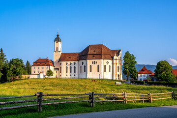 Fototapeta premium Wieskirche, Steingaden, Allgäu, Bayern, Deutschland 