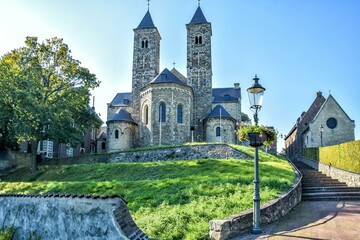 Basiliek Sint Odiliënberg. On the Kerkplein you will see the Basilica of St. Odilienberg on the church mountain. Odilienberg, Netherlands, Holland, Europe