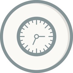 Wall Clock Filled Linear Vector Icon Design