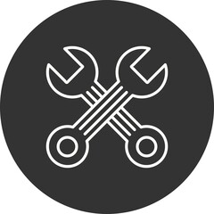 Wrench Filled Linear Vector Icon Design