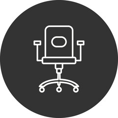 Office Chair Filled Linear Vector Icon Design