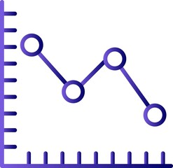 Line Graph Filled Linear Vector Icon Design