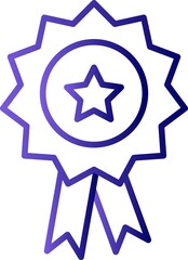 Badge Filled Linear Vector Icon Design