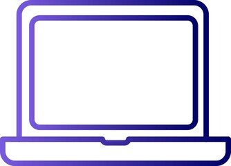 Laptop Filled Linear Vector Icon Design