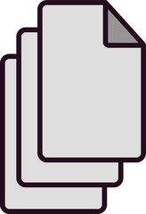 Documents Filled Linear Vector Icon Design