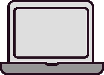 Laptop Filled Linear Vector Icon Design