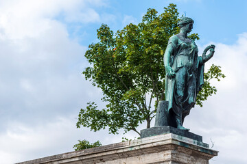 Fototapeta na wymiar Statue of Flora Farnese in Tsarskoe Selo park in Saint Petersburg, Russia