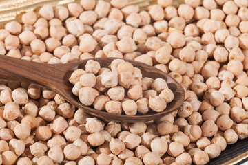 Raw Grains Of Chickpea - Cicer arietinum; Legume With Important Culinary And Nutritional Qualities.