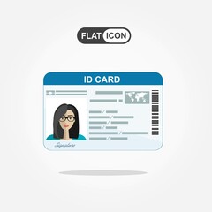 ID Card. Flat design style.
