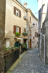 A narrow street of Ripi, a medieval town of Lazio region, Italy.
