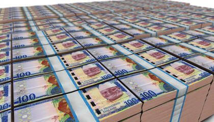 3D Large Stack of Gambia 100 Dalasi Banknote