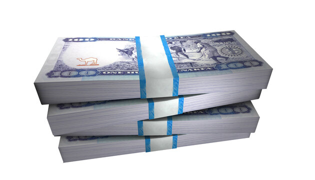 3D Stack Banknote of 100 Eritrea Nakfa Money