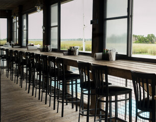 empty seaside bar in Florida