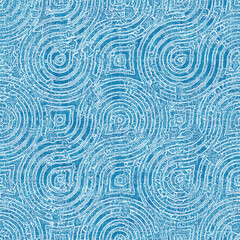 Obraz premium Seamless bright blue blueprint pattern for textile and print. High quality illustration. Technical engineering blue-print draft design. Graphic motif for background, wallpaper, or surface design print