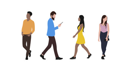 Obraz premium set of young people posing standing